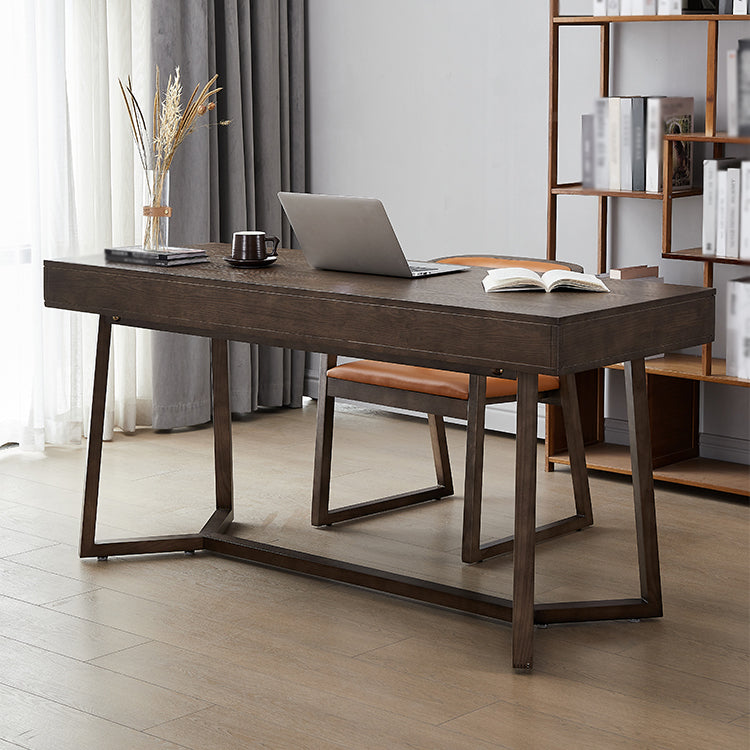 Medieval Ash Wood Dining Table for Restaurant Rectangle Table with Trestle Base