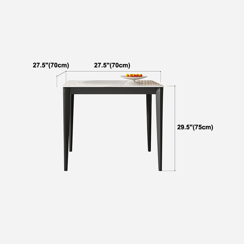 Square 4 Legs Table Industrial Style Stone Dinette Table for Dining Room