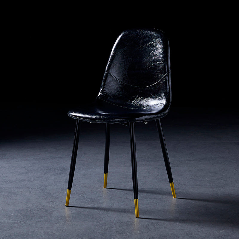 Chaises de salle à manger de style nordique, chaises latérales sans accoudoirs pour cuisine avec pieds en métal