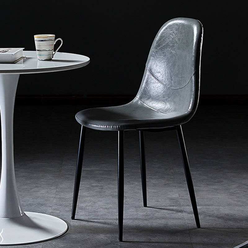 Chaises de salle à manger de style nordique, chaises latérales sans accoudoirs pour cuisine avec pieds en métal