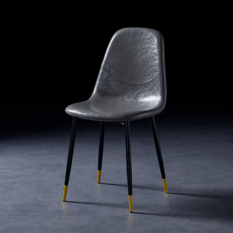 Chaises de salle à manger de style nordique, chaises latérales sans accoudoirs pour cuisine avec pieds en métal