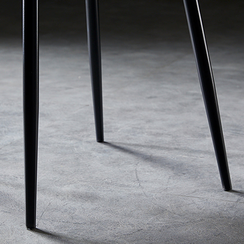 Chaises de salle à manger de style nordique, chaises latérales sans accoudoirs pour cuisine avec pieds en métal