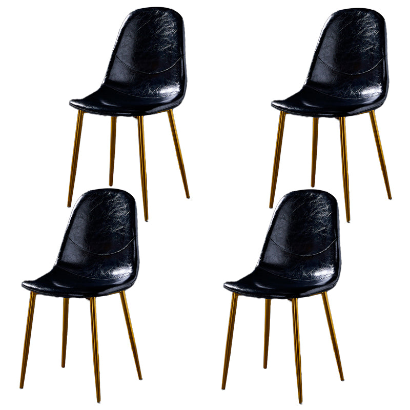 Chaises de salle à manger de style nordique, chaises latérales sans accoudoirs pour cuisine avec pieds en métal