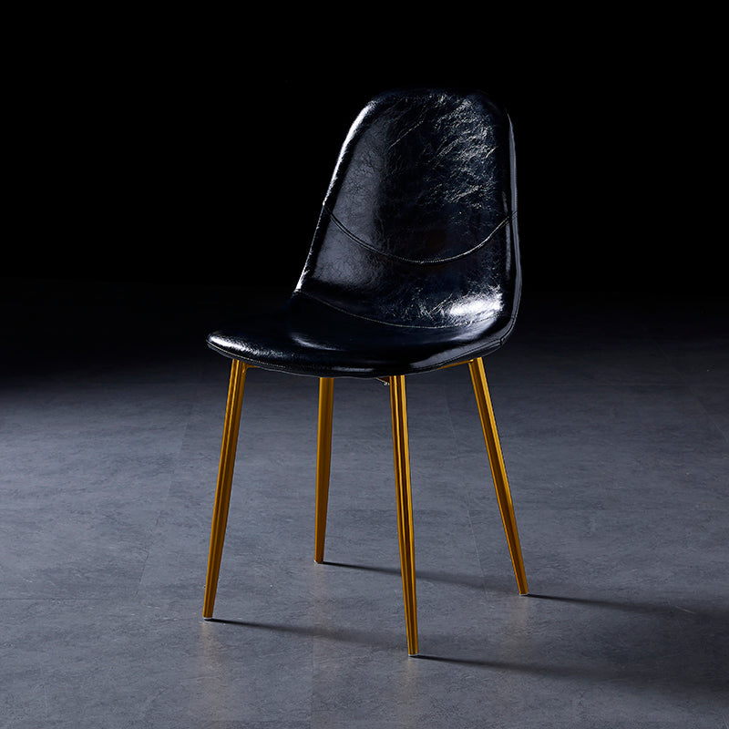Chaises de salle à manger de style nordique, chaises latérales sans accoudoirs pour cuisine avec pieds en métal