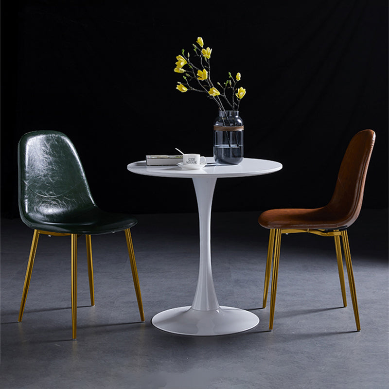 Chaises de salle à manger de style nordique, chaises latérales sans accoudoirs pour cuisine avec pieds en métal