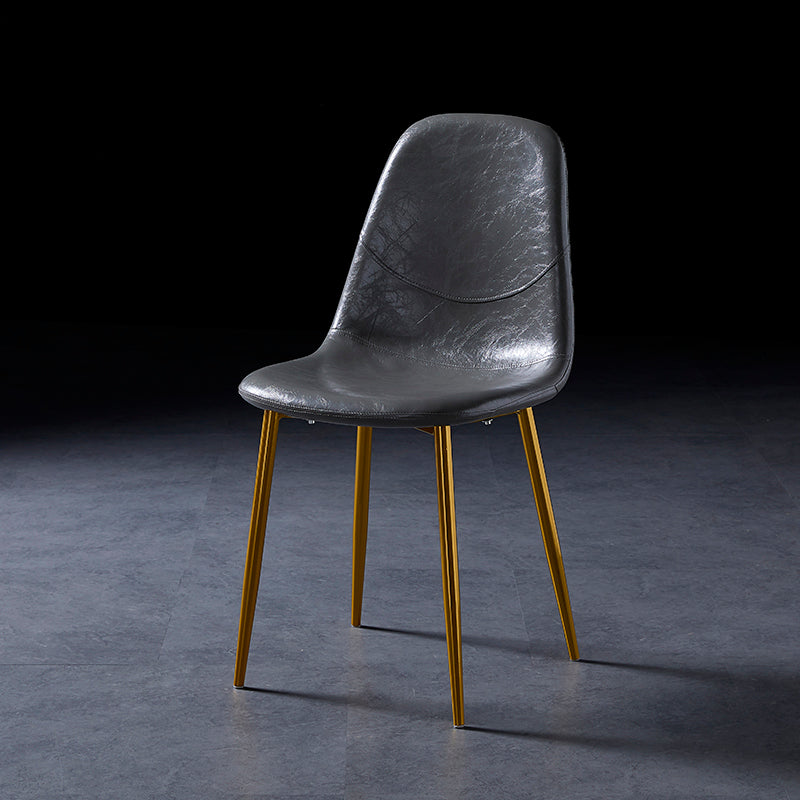 Chaises de salle à manger de style nordique, chaises latérales sans accoudoirs pour cuisine avec pieds en métal