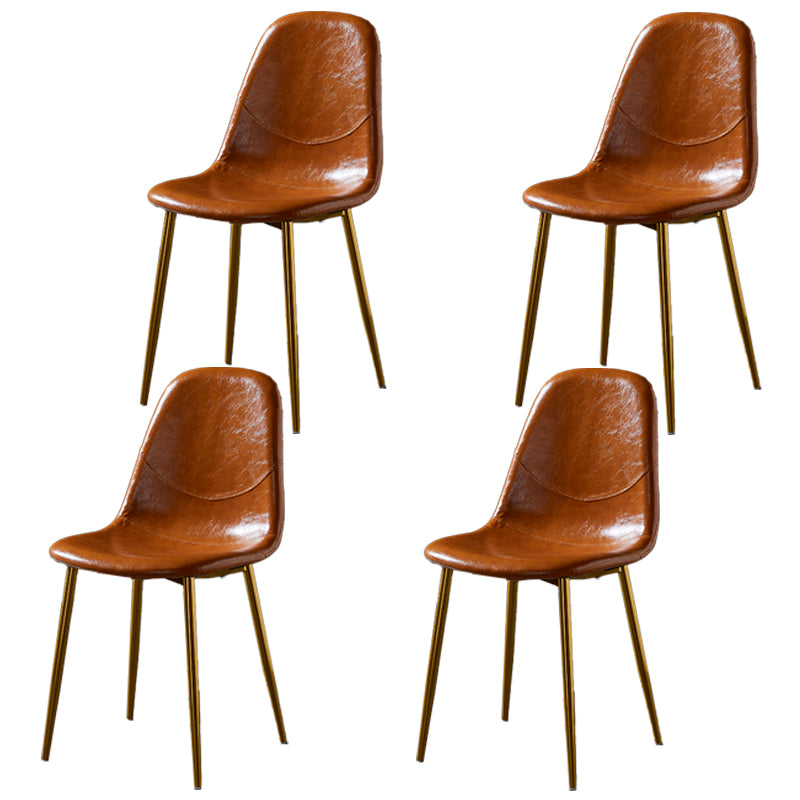 Chaises de salle à manger de style nordique, chaises latérales sans accoudoirs pour cuisine avec pieds en métal