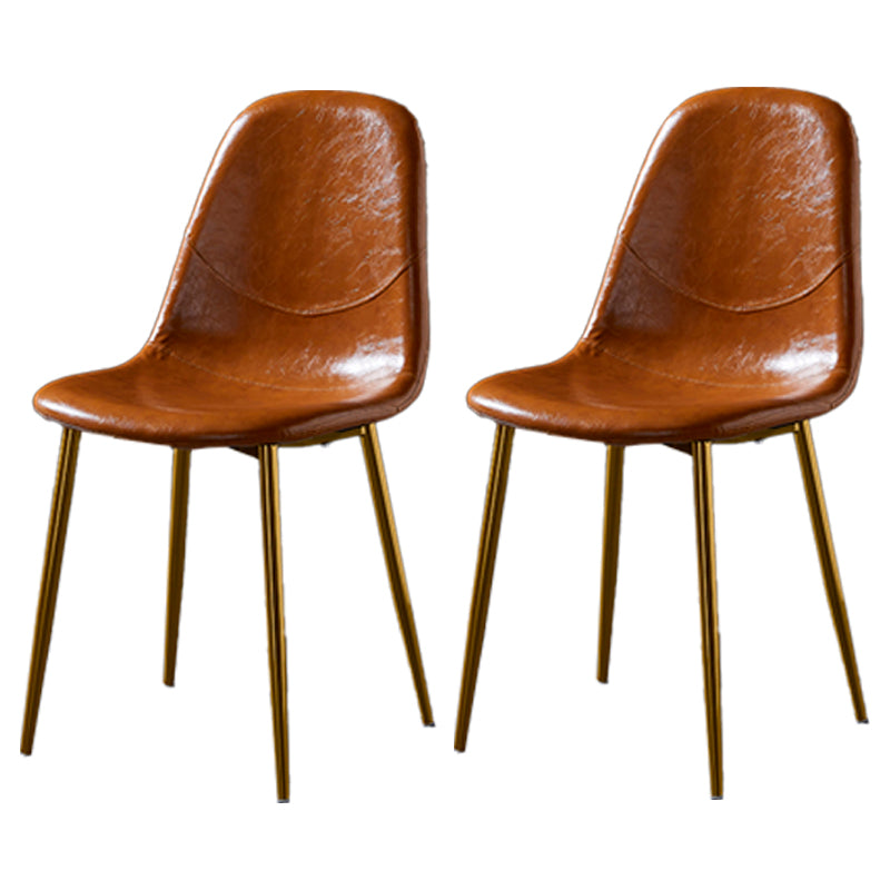 Chaises de salle à manger de style nordique, chaises latérales sans accoudoirs pour cuisine avec pieds en métal