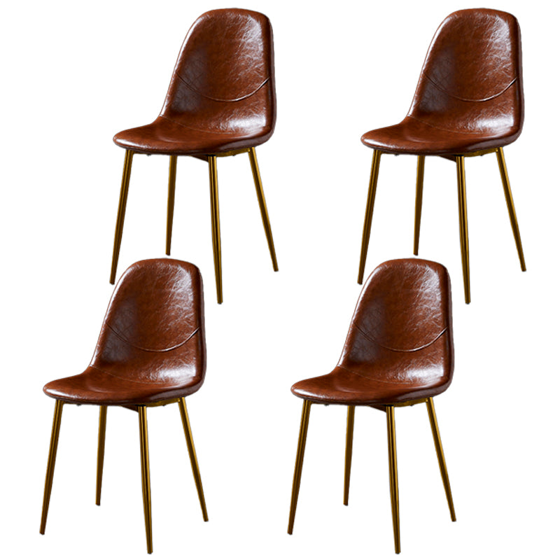 Chaises de salle à manger de style nordique, chaises latérales sans accoudoirs pour cuisine avec pieds en métal