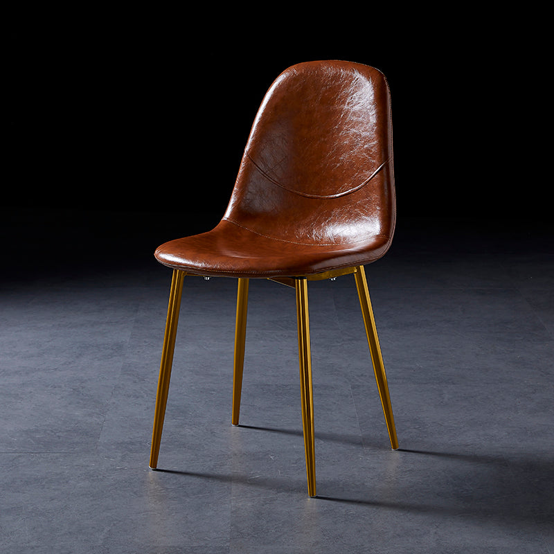 Chaises de salle à manger de style nordique, chaises latérales sans accoudoirs pour cuisine avec pieds en métal