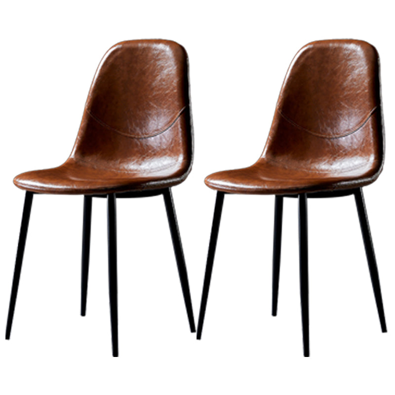 Chaises de salle à manger de style nordique, chaises latérales sans accoudoirs pour cuisine avec pieds en métal