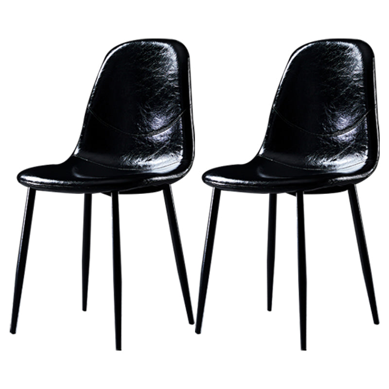Chaises de salle à manger de style nordique, chaises latérales sans accoudoirs pour cuisine avec pieds en métal