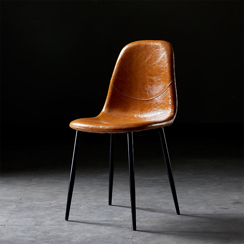 Chaises de salle à manger de style nordique, chaises latérales sans accoudoirs pour cuisine avec pieds en métal