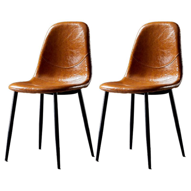 Chaises de salle à manger de style nordique, chaises latérales sans accoudoirs pour cuisine avec pieds en métal