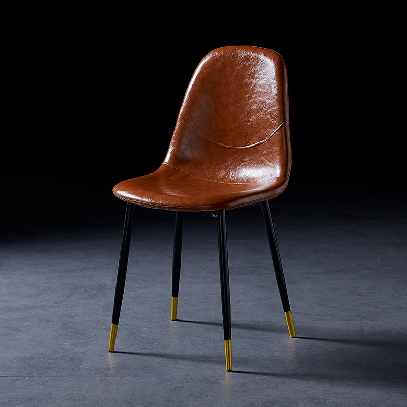 Chaises de salle à manger de style nordique, chaises latérales sans accoudoirs pour cuisine avec pieds en métal