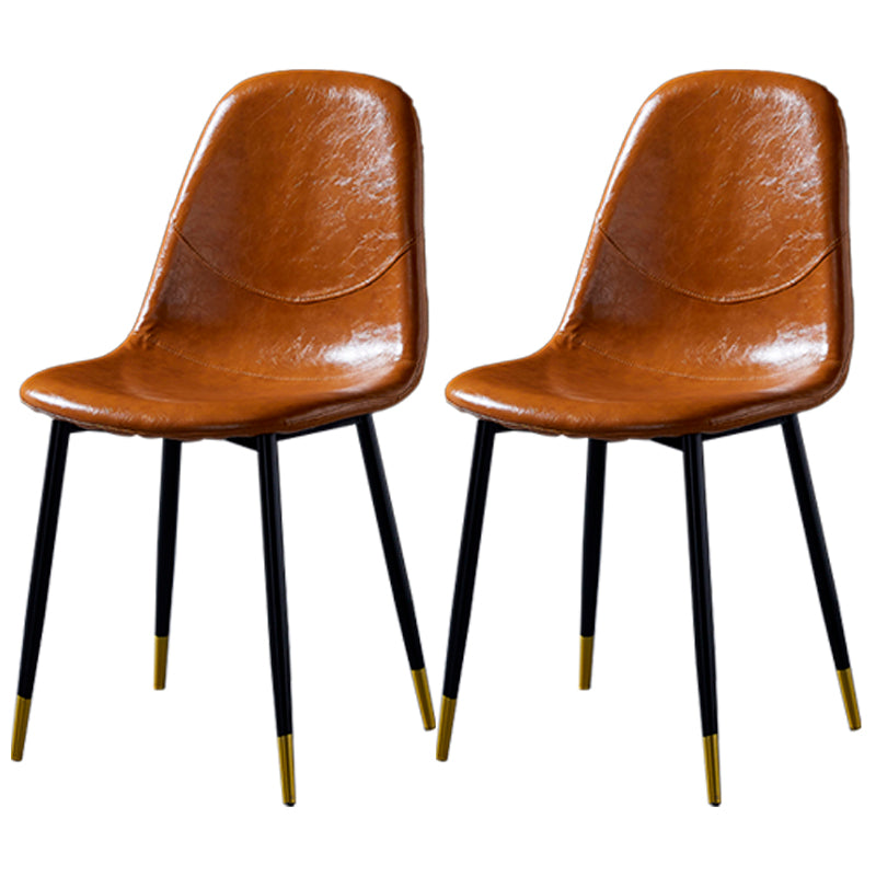 Chaises de salle à manger de style nordique, chaises latérales sans accoudoirs pour cuisine avec pieds en métal
