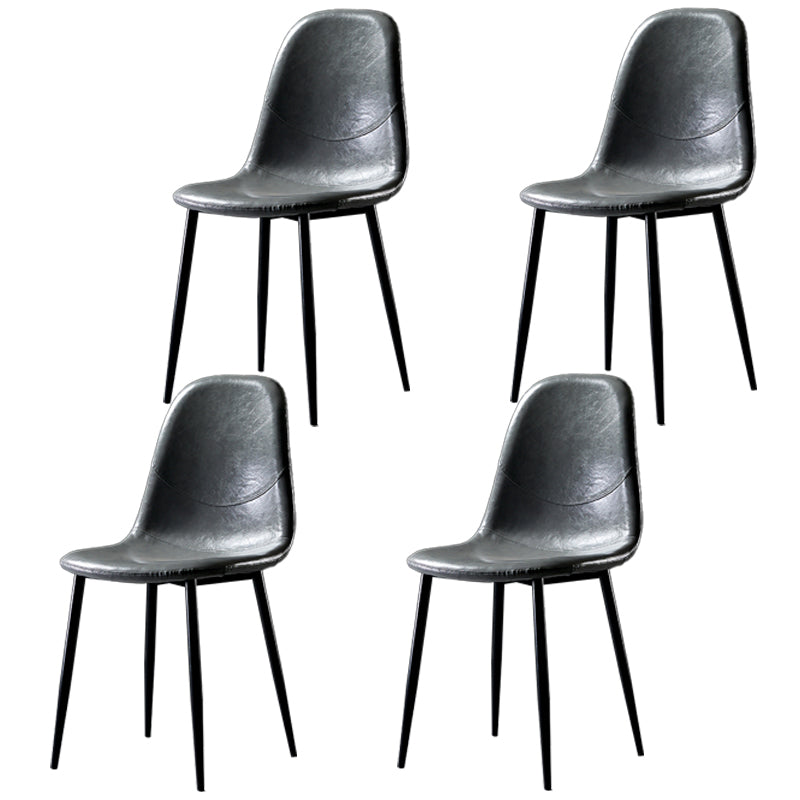 Chaises de salle à manger de style nordique, chaises latérales sans accoudoirs pour cuisine avec pieds en métal