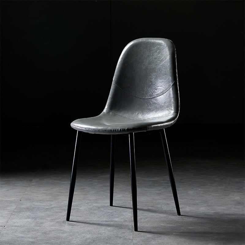 Chaises de salle à manger de style nordique, chaises latérales sans accoudoirs pour cuisine avec pieds en métal
