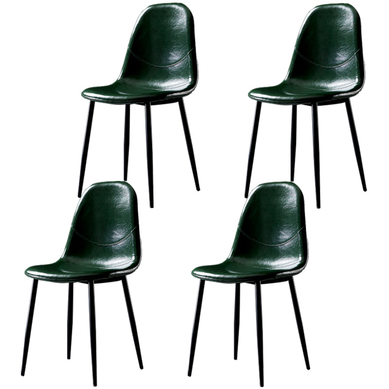 Chaises de salle à manger de style nordique, chaises latérales sans accoudoirs pour cuisine avec pieds en métal