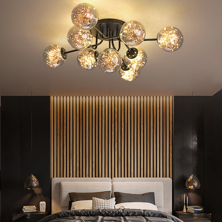 Radial Shape LED Ceiling Lamp Modern Iron Flush Mount for Living Room