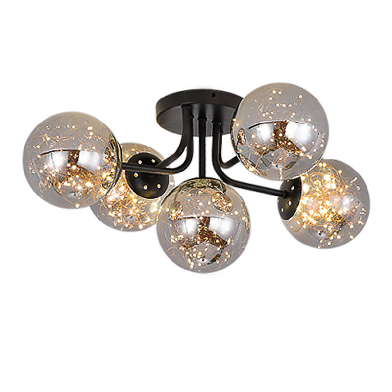 Radial Shape LED Ceiling Lamp Modern Iron Flush Mount for Living Room