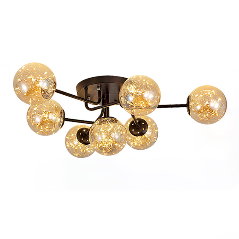 Radial Shape LED Ceiling Lamp Modern Iron Flush Mount for Living Room