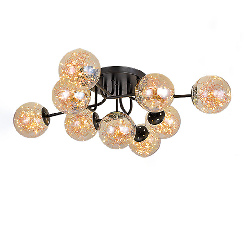 Radial Shape LED Ceiling Lamp Modern Iron Flush Mount for Living Room