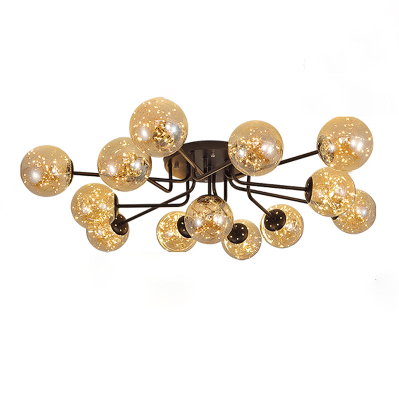 Radial Shape LED Ceiling Lamp Modern Iron Flush Mount for Living Room
