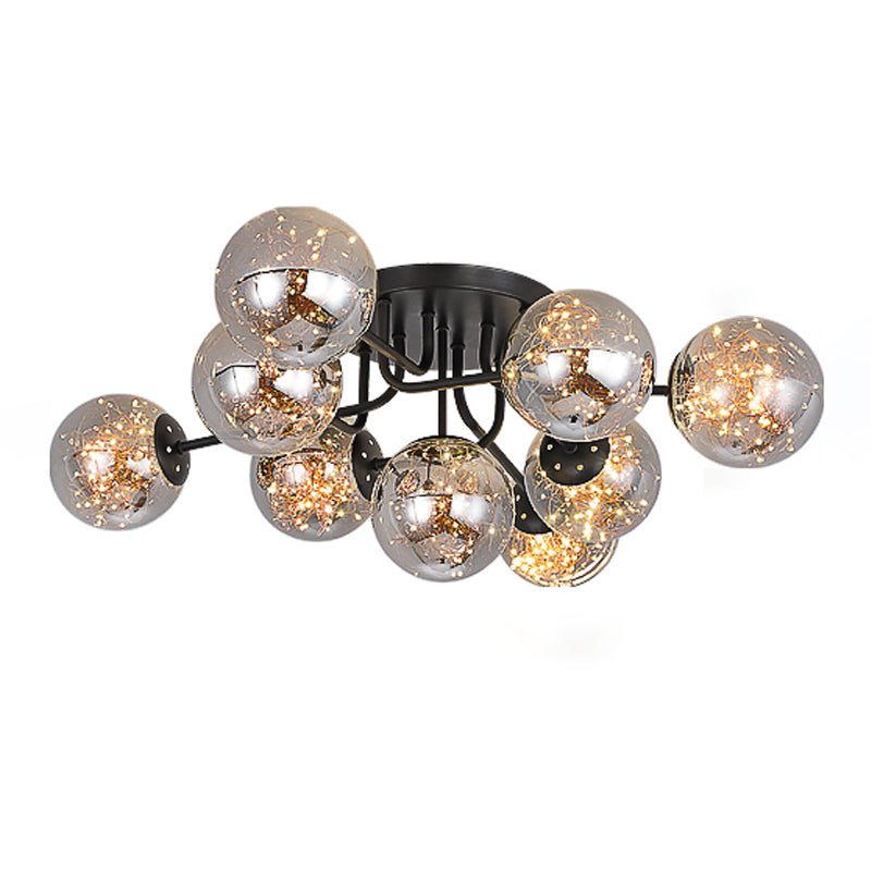 Radial Shape LED Ceiling Lamp Modern Iron Flush Mount for Living Room