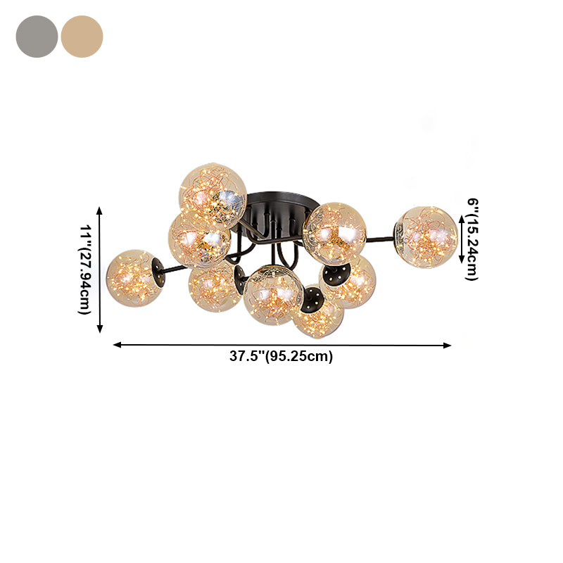 Radial Shape LED Ceiling Lamp Modern Iron Flush Mount for Living Room