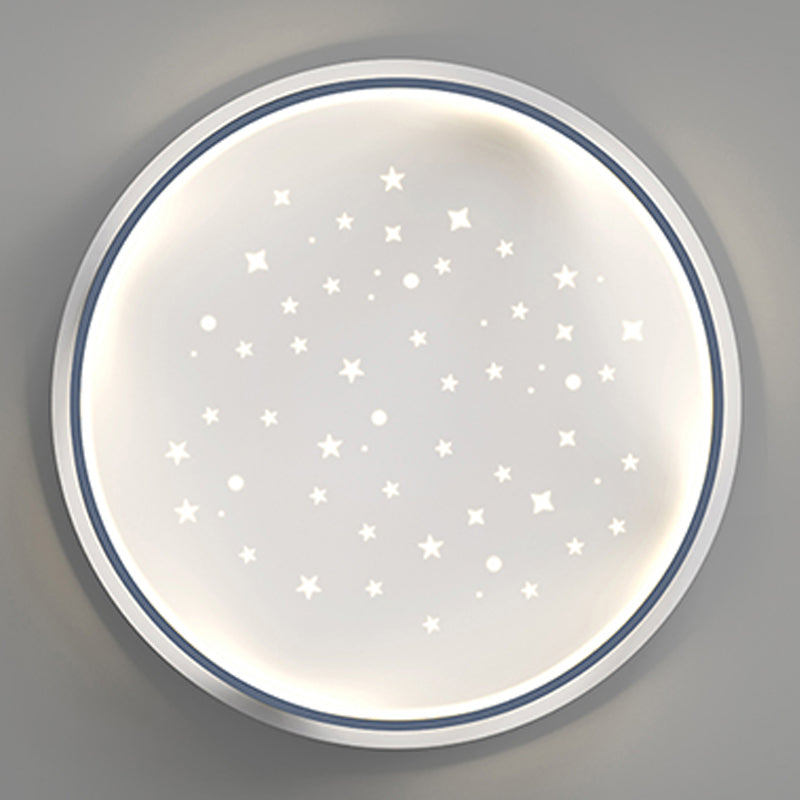 Modern Round Shape Ceiling Lamp Iron 2 Lights Flush Mount for Bedroom