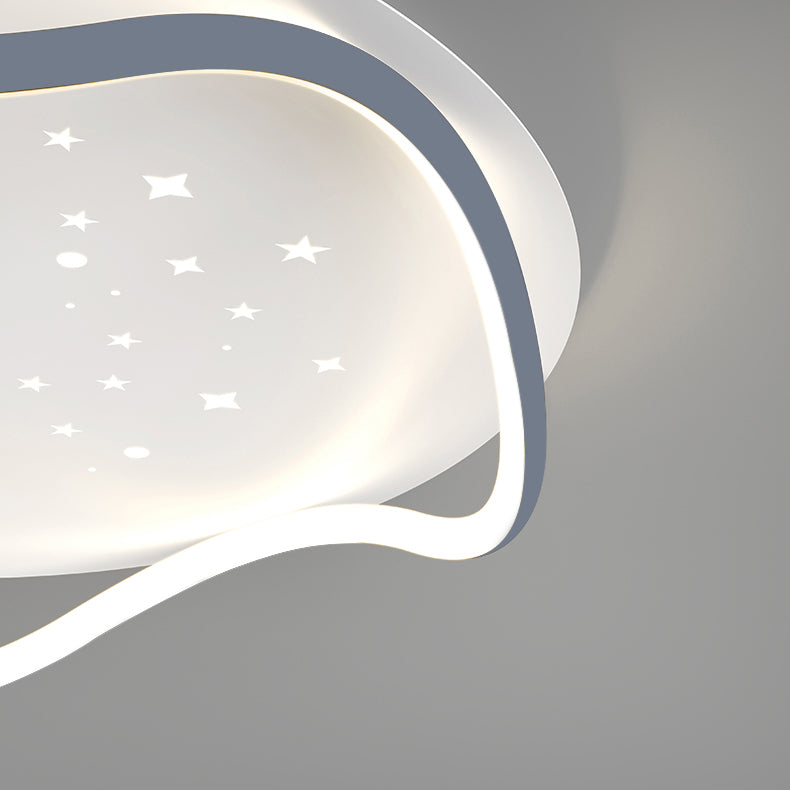 Modern Round Shape Ceiling Lamp Iron 2 Lights Flush Mount for Bedroom