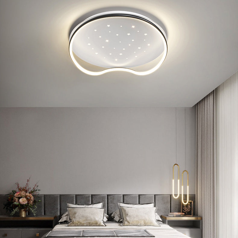 Geometry Shape LED Ceiling Lamp Modern Aluminum 2 Lights Flush Mount for Living Room