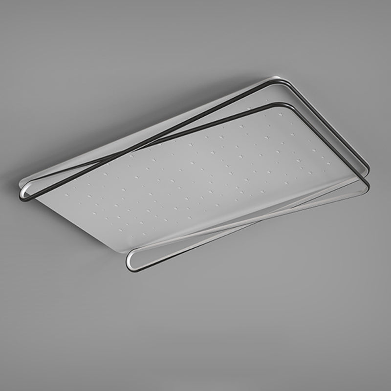 Geometry Shape LED Ceiling Lamp Modern Aluminum 2 Lights Flush Mount for Living Room