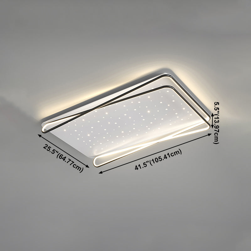 Geometry Shape LED Ceiling Lamp Modern Aluminum 2 Lights Flush Mount for Living Room