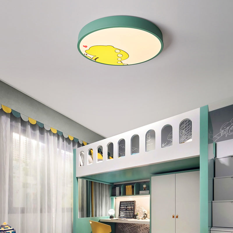 Plafonnier de forme ronde moderne macaron fer 1 lumière encastré pour étude