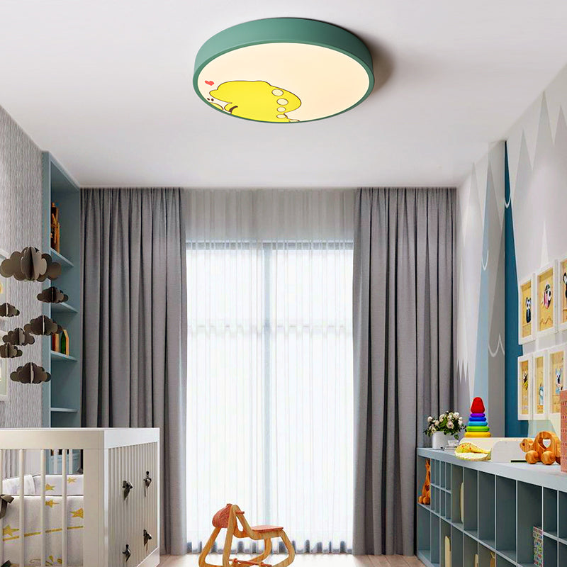 Plafonnier de forme ronde moderne macaron fer 1 lumière encastré pour étude