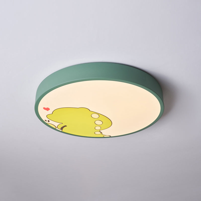 Plafonnier de forme ronde moderne macaron fer 1 lumière encastré pour étude