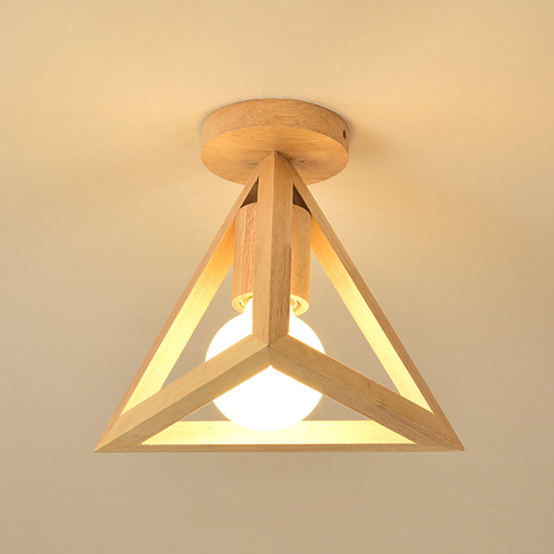 Accesorio de techo interior de madera de montaje empotrado geométrico creativo moderno en color de registro