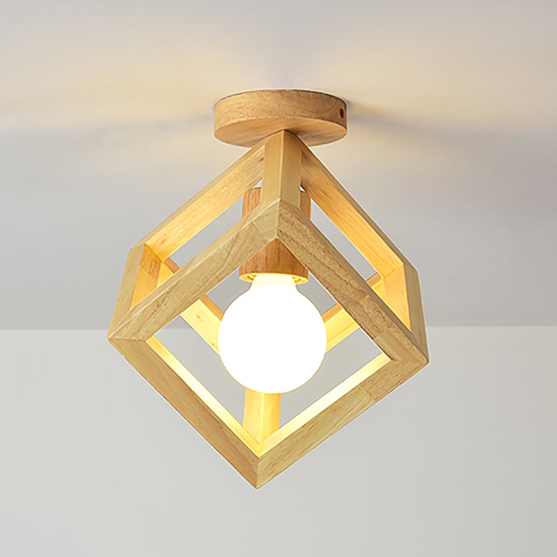 Accesorio de techo interior de madera de montaje empotrado geométrico creativo moderno en color de registro