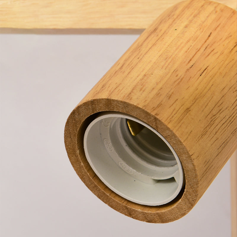 Plafonnier intérieur en bois à montage encastré géométrique moderne et créatif, couleur bûche