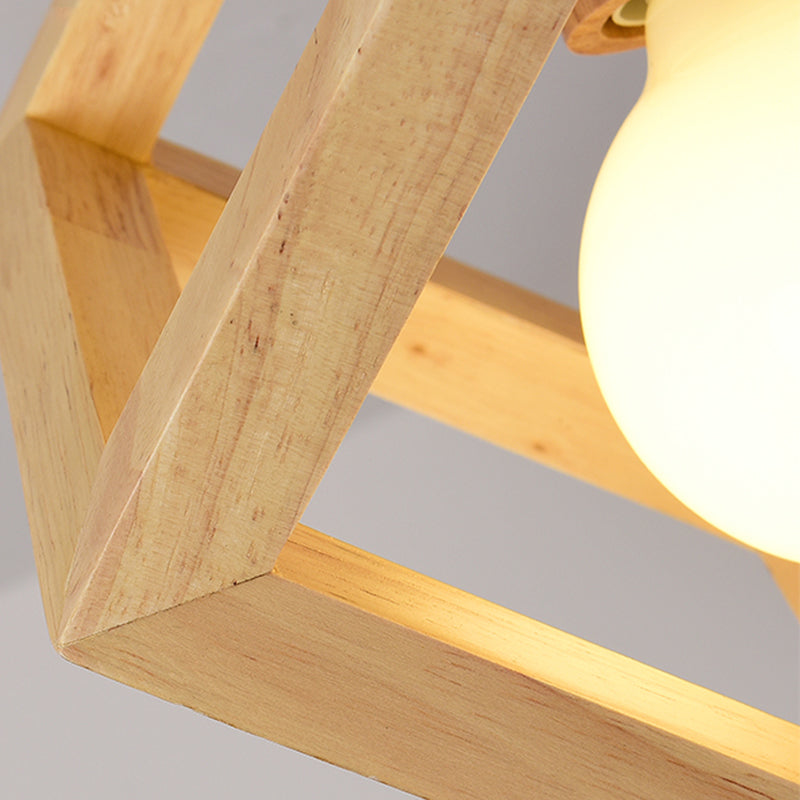Accesorio de techo interior de madera de montaje empotrado geométrico creativo moderno en color de registro