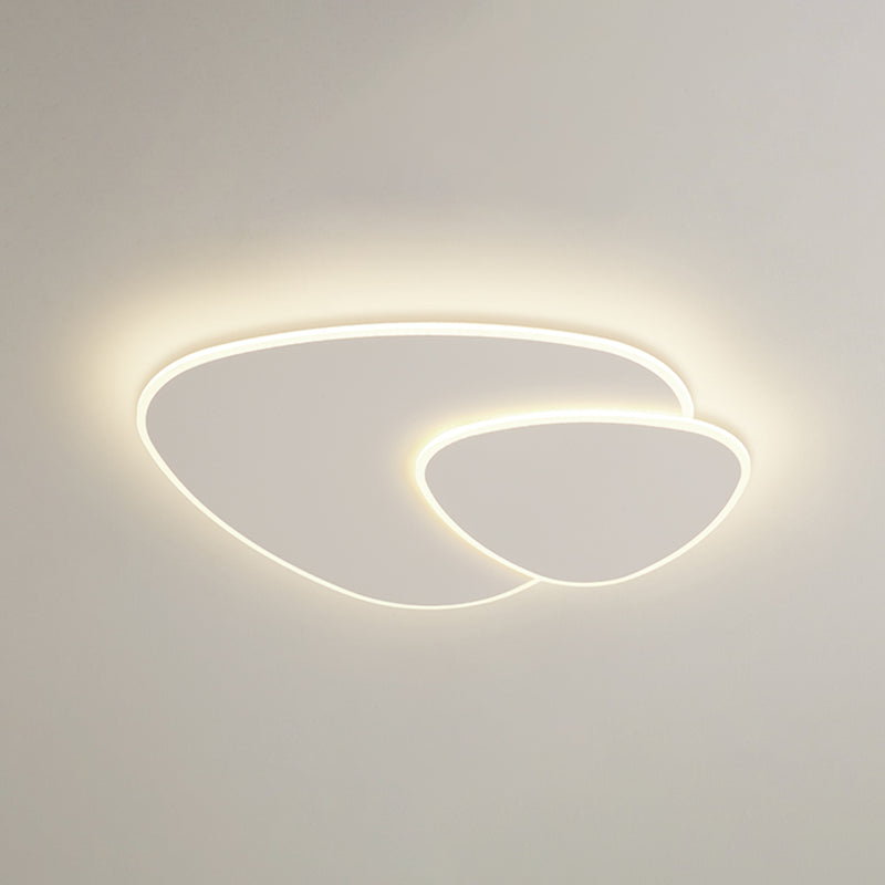 Plafonnier LED oblong blanc en fer forgé de style concis et moderne avec abat-jour en acrylique