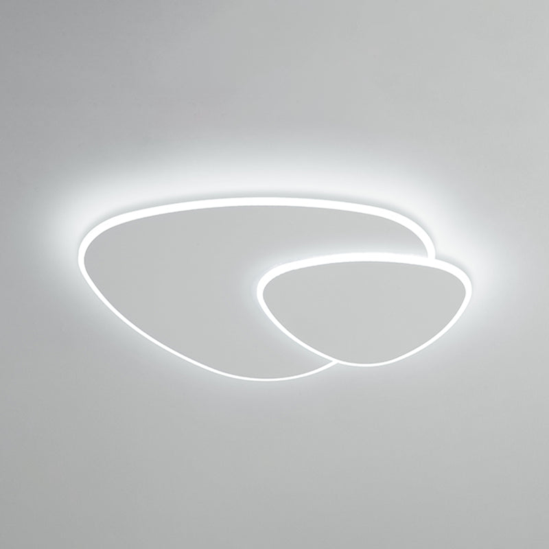 Plafonnier LED oblong blanc en fer forgé de style concis et moderne avec abat-jour en acrylique