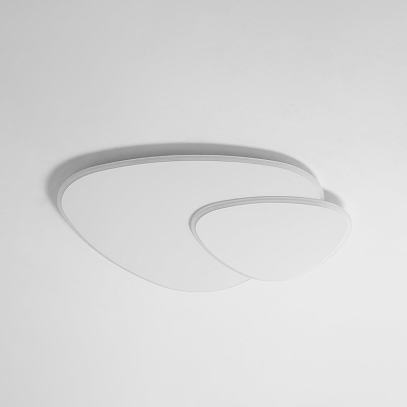 Plafonnier LED oblong blanc en fer forgé de style concis et moderne avec abat-jour en acrylique
