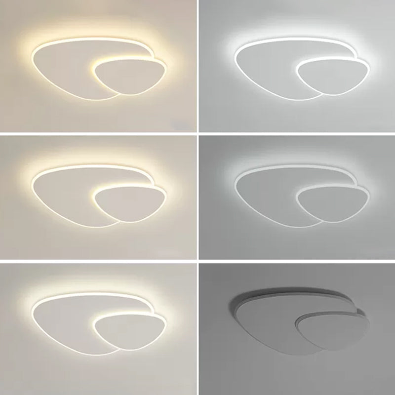 Plafonnier LED oblong blanc en fer forgé de style concis et moderne avec abat-jour en acrylique