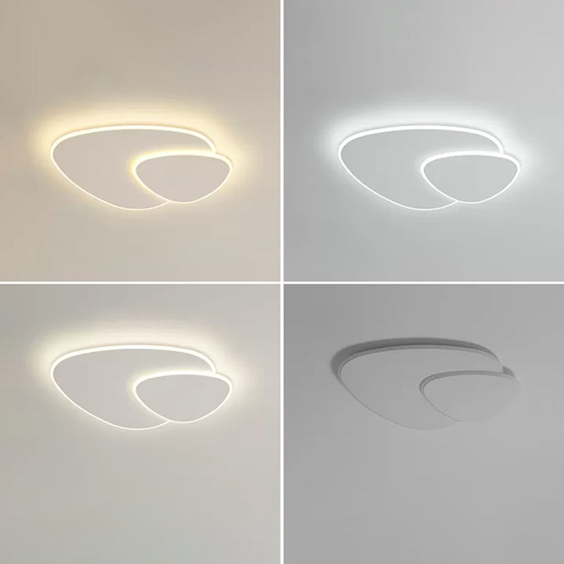 Plafonnier LED oblong blanc en fer forgé de style concis et moderne avec abat-jour en acrylique