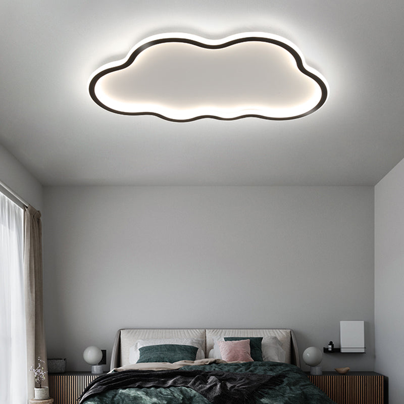 Accesorio de techo LED de nube acrílica en soporte empotrado de hierro forjado de estilo conciso moderno