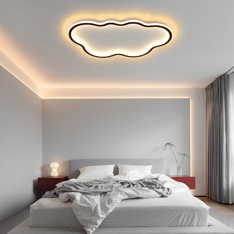 Accesorio de techo LED de nube acrílica en soporte empotrado de hierro forjado de estilo conciso moderno