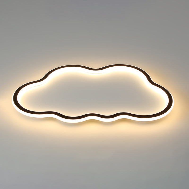 Accesorio de techo LED de nube acrílica en soporte empotrado de hierro forjado de estilo conciso moderno